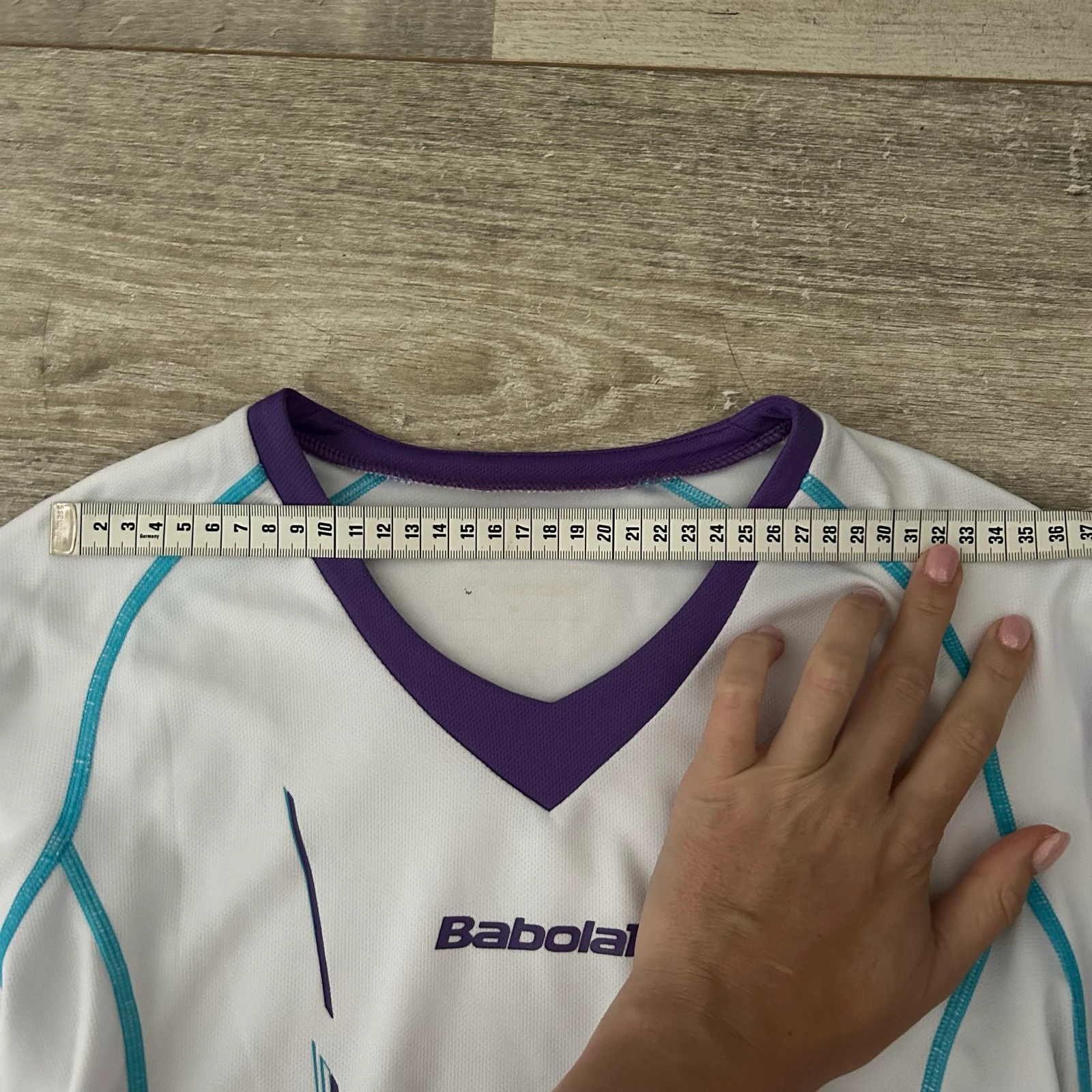 Babolat Sports Shirt / Tennis Shirt Long Sleeve – White / Purple / Blue – Size M – photo 10
